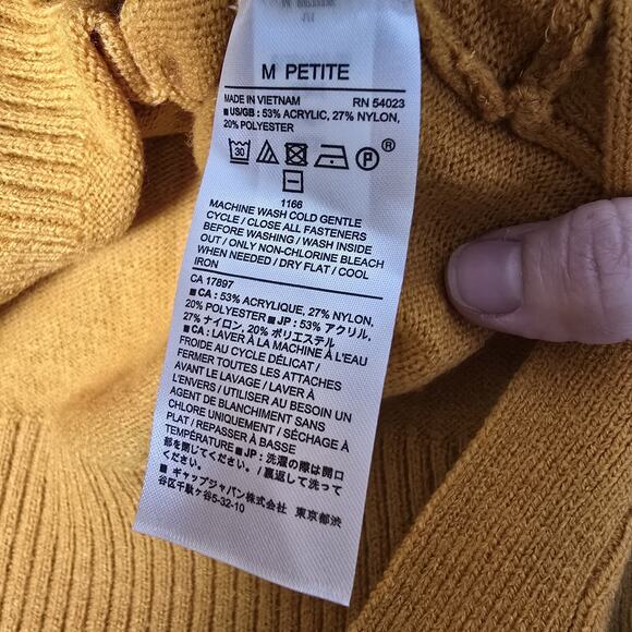 Banana Republic Petite Women's Mustard Yellow Pullover Turtleneck Sweater - Picture 4 of 7